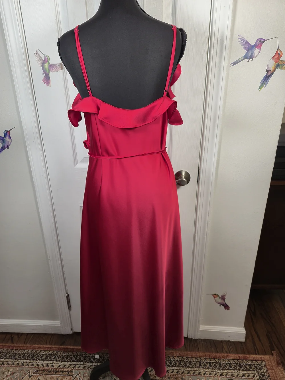 A New Day Ruffle Faux Wrap Maxi Dress Red Size L - Picture 5 of 7